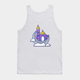 Mosque With Moon Cartoon Tank Top